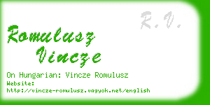 romulusz vincze business card
